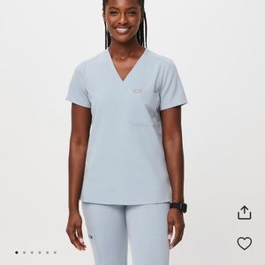 Figs Catarina dusty blue top